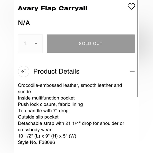 Coach Avery Flap carry all crocodile embossed leather crossbody bag /purse - Picture 14 of 14